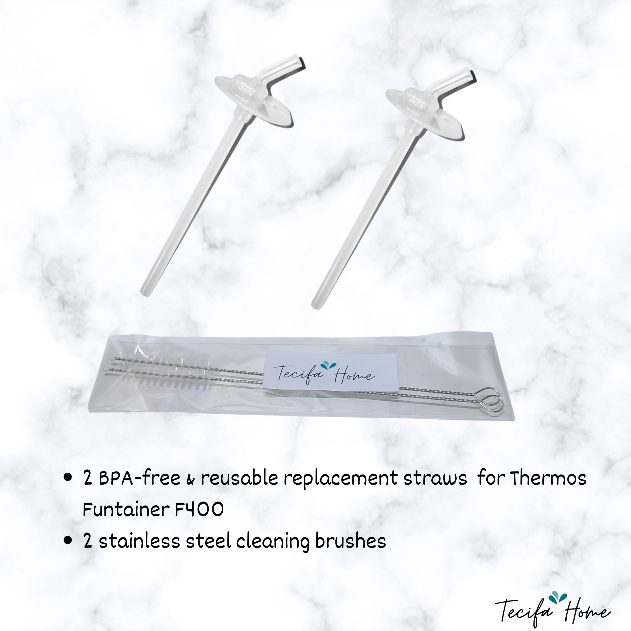 2 sets Replacement Straw for Thermos Funtainer F400 12 oz Water Bottle without Handle Carrying Loop on the Lid with 2 Stainless Steel Straw Cleaning Brush Amazon Home